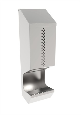 Stainless steel dispenser with one compartment, 200x205x600mm