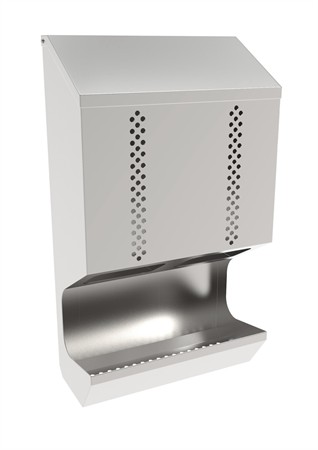 Stainless steel dispenser with two compartments, 400x205x600mm