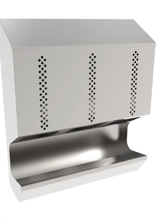 Stainless steel dispenser with three compartments, 600x205x600mm