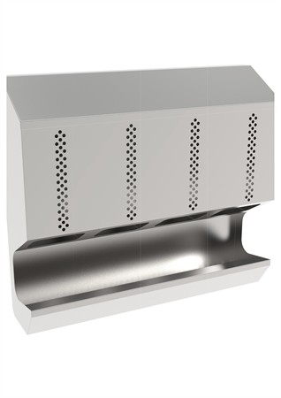 Stainless steel dispenser with four compartments, 800x205x600mm