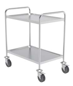 Service trolley with 2 plain shelves, 600x1000x960