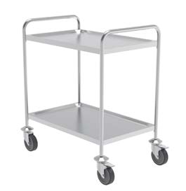 Service trolley with 2 plain shelves, 500x600x960