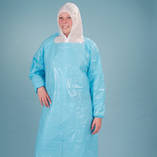 CPE gown Polyethylene, blue, 30µ, 130 x 104 cm