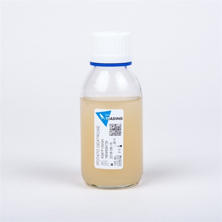 Potato Dextrose agar 100 ml in 125 ml bottle - white screw cap