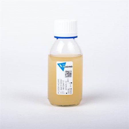 PC50M agar 100 ml in 125 ml bottle - white screw cap