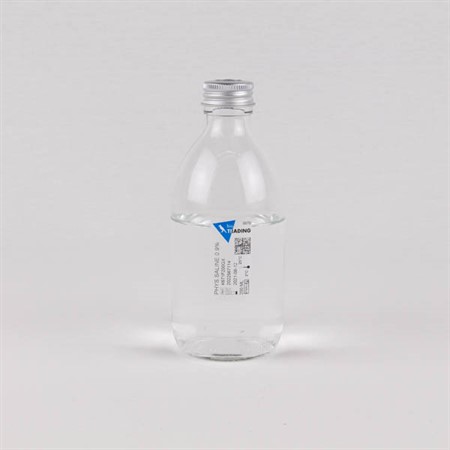 Physiological saline200 ml in 300 ml bottle - grey septum/silver screw
