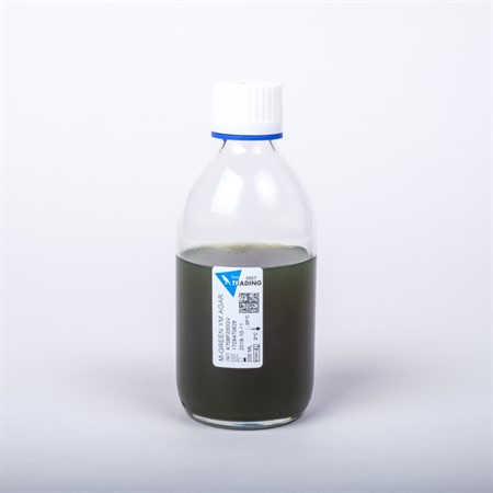 M-Green Yeast Mould Agar, 200 ml in Alpha bottle 300 ml, white screw c