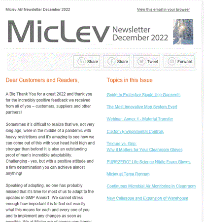 Miclev Newsletter December 2022